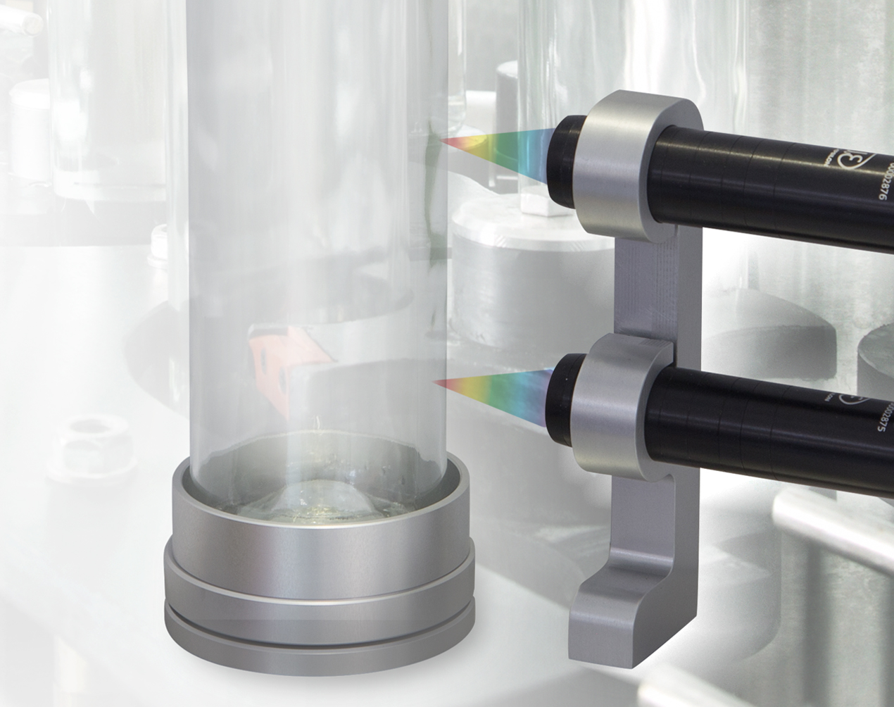 光谱共焦位移传感器单侧测量玻璃瓶壁厚